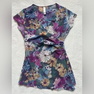 Floral V-Neck Wrap Top